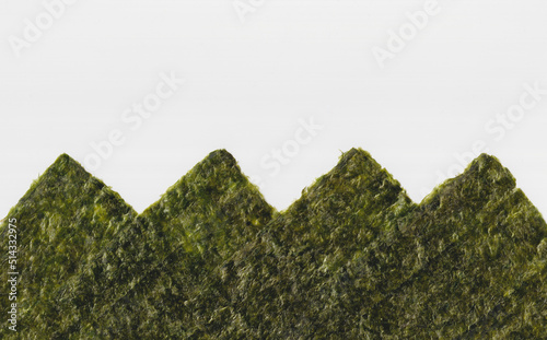海苔の山 Nori, Japanese dried seaweed, in a composition of the mountains.
