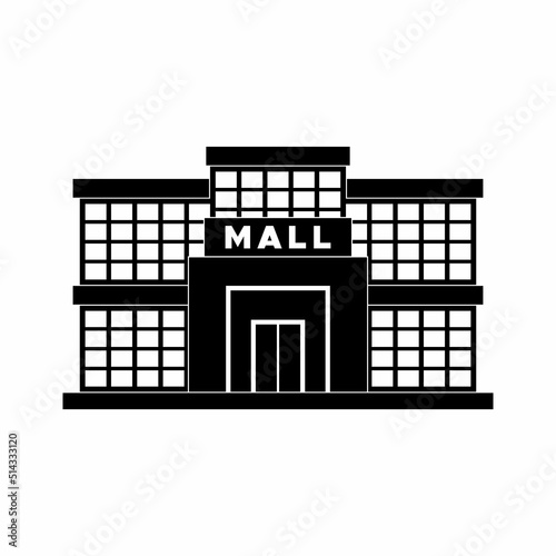 mall building icon, mall building vector sign symbol