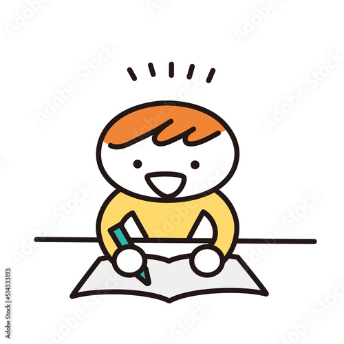 子供の勉強に関するイラストセット