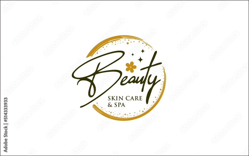 Illustration graphic vector of beauty skin care with woman inside style logo design template Illustration graphic vector of beauty skin care with woman inside style logo design template