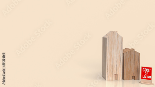 home wood toy for cost of living concept 3d rendering