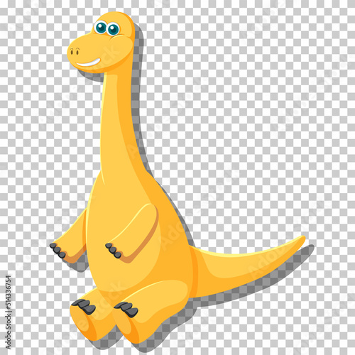 Cute brachiosaurus dinosaur isolated
