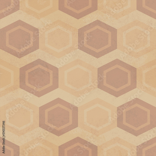 Seamless vintage pattern in shades of brown. Graphic grunge illustration with stains and scuffs.