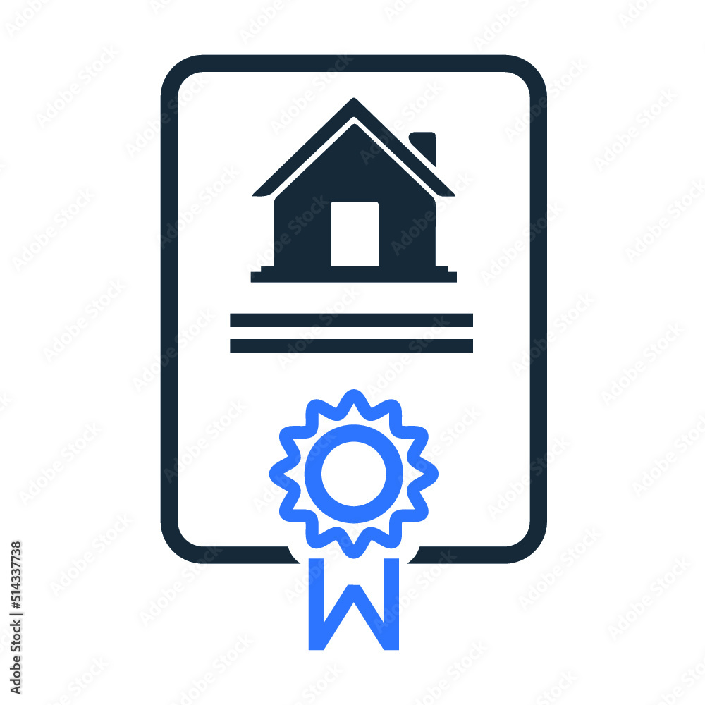 Obraz premium Apartment document, contract, rent agreement icon