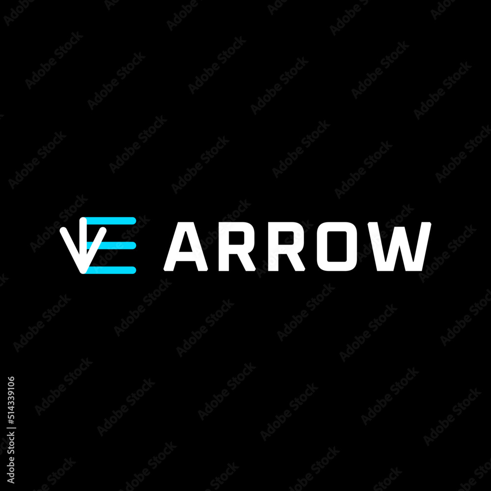 abstract letter e arrow modern logo design template