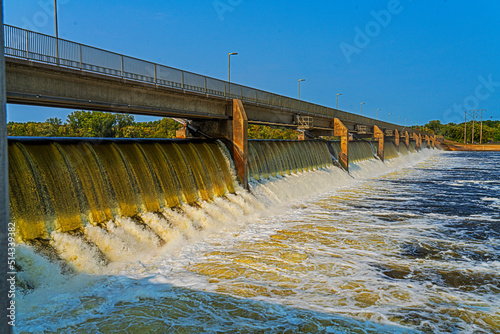 The Coon Rapids Dam in Minnesota on the eastern shore of the Mississippi River was completed in 1914.  