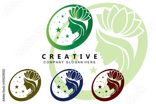hair care logo vector icon skin health illustration design concept