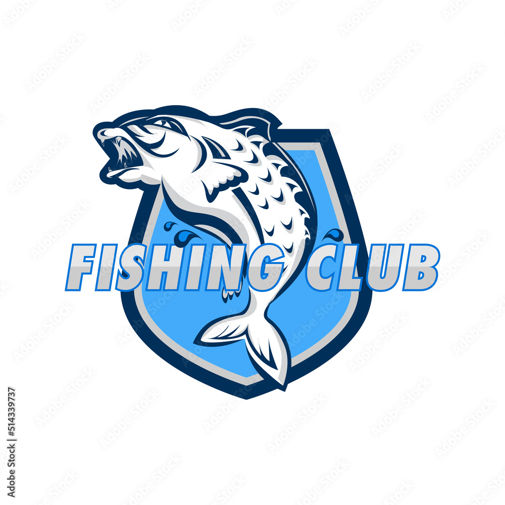 Obraz premium Fishing logo design vector.