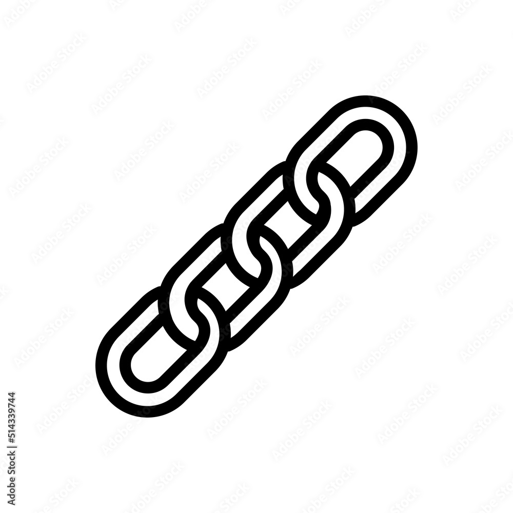 Metal chain links icon vector. Metal chain links icon vector.