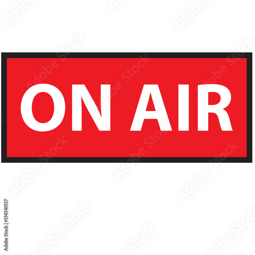 ON AIR studio light sign. live streaming icon. ON AIR message studio sign. flat style.