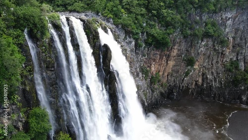 Drone footage of the Niagara falls at the Reunion island. photo