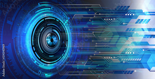 eye cyber circuit future technology concept background
