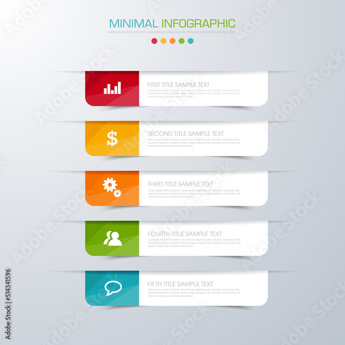 Business infographic template the concept is circle option step with full color icon can be used for diagram infograph chart business presentation or web , Vector design element illustration