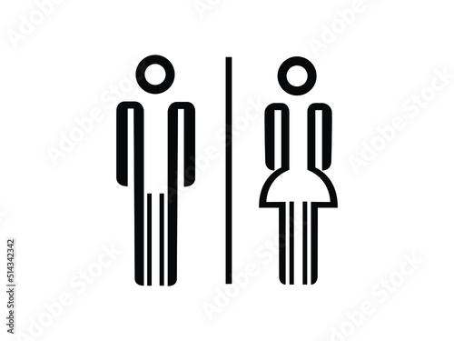 Toilet direction Icon Vector illustration. Bathroom Sign  Male female icon emblem isolated on White Background
