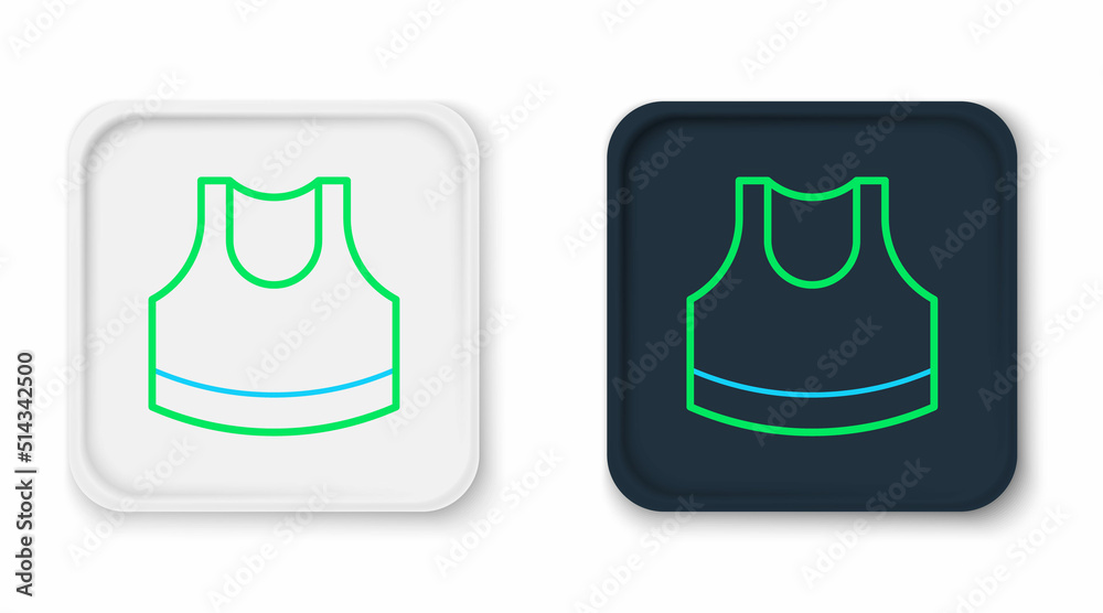 Line Female crop top icon isolated on white background. Undershirt. Colorful outline concept. Vector Line Female crop top icon isolated on white background. Undershirt. Colorful outline concept. Vector