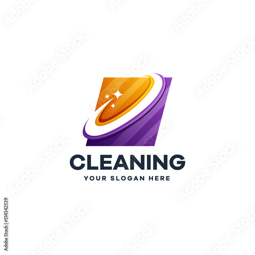 Cleaning Gradient Colorful Logo Template