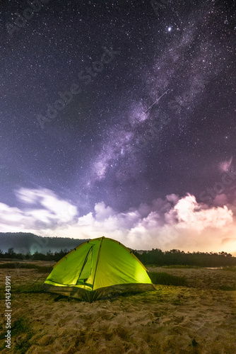 camping in the night 