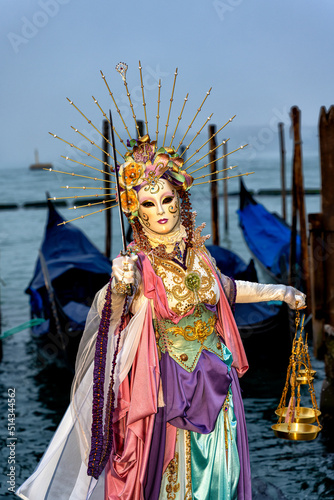 Traditional masked costumes in Venice, Italy