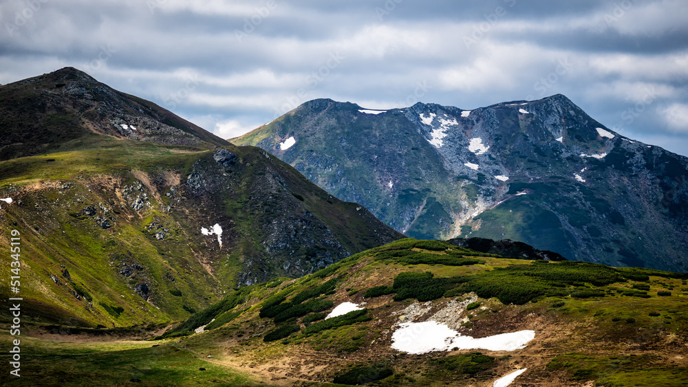 Summer landscape of Rodna (Rodnei) mountains, Carpathians, Romania.