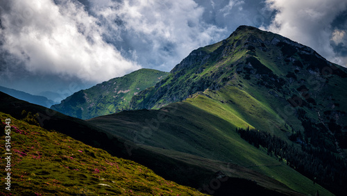 Summer landscape of Rodna (Rodnei) mountains, Carpathians, Romania. photo