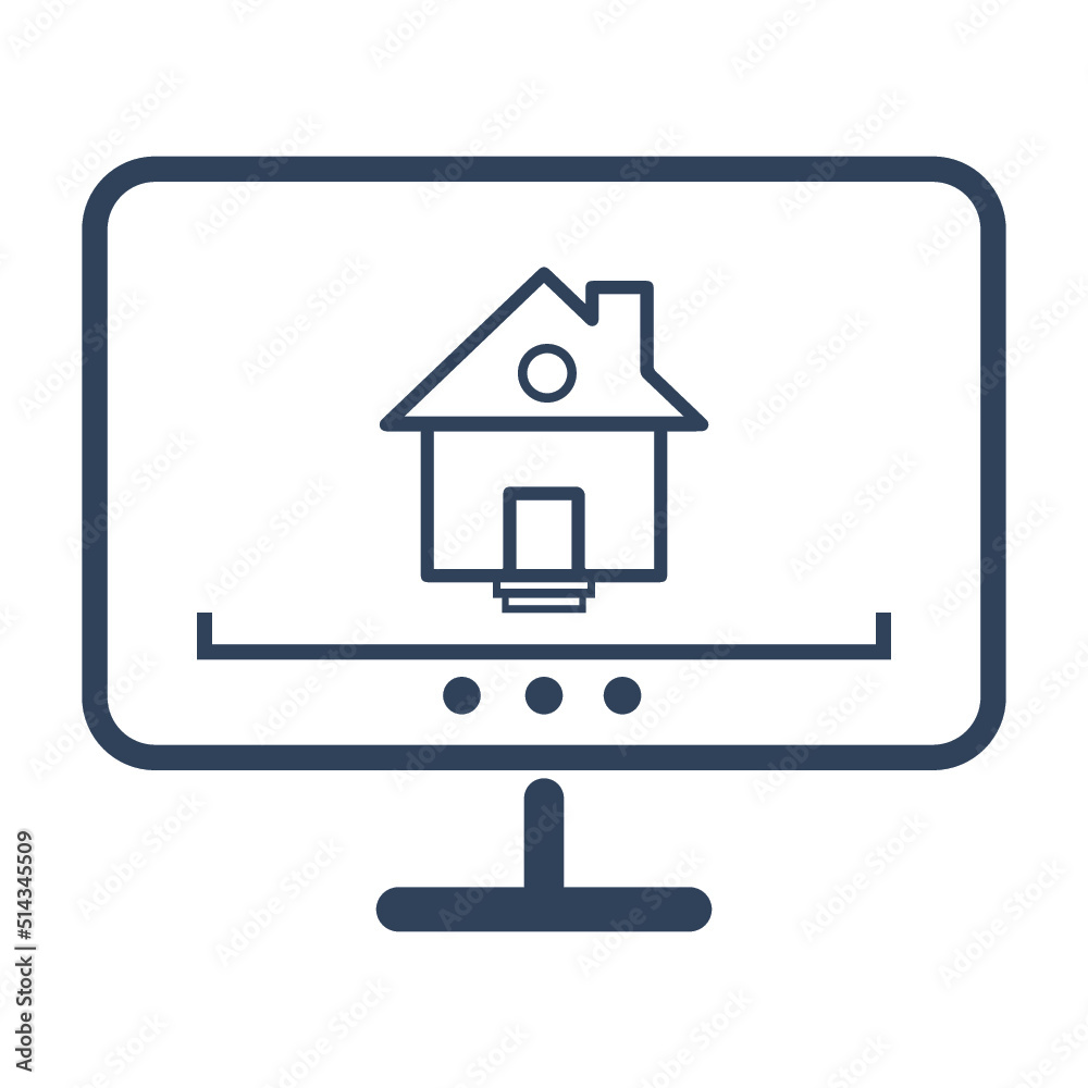 Appartment, computer, house rent icon Appartment, computer, house rent icon