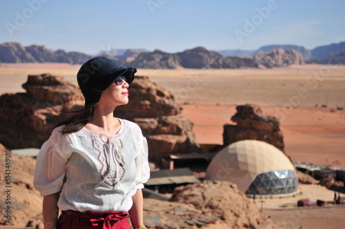 A woman in the Jordan desert