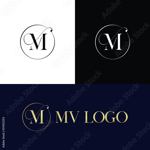 Mv luxury fashion logo or VM modern logo,  icon, letter, initials, and monogram logo free design vector file 