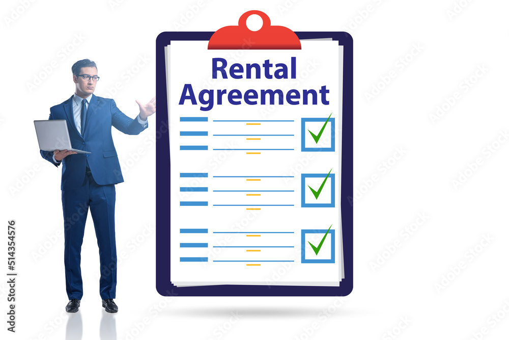 Rental agreement concept with businessman Rental agreement concept with businessman
