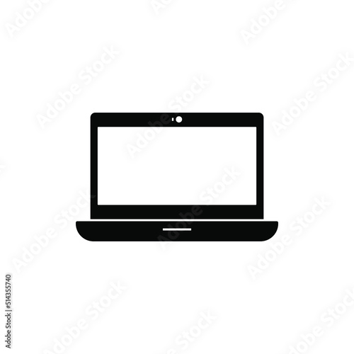 Laptop vector black color editable