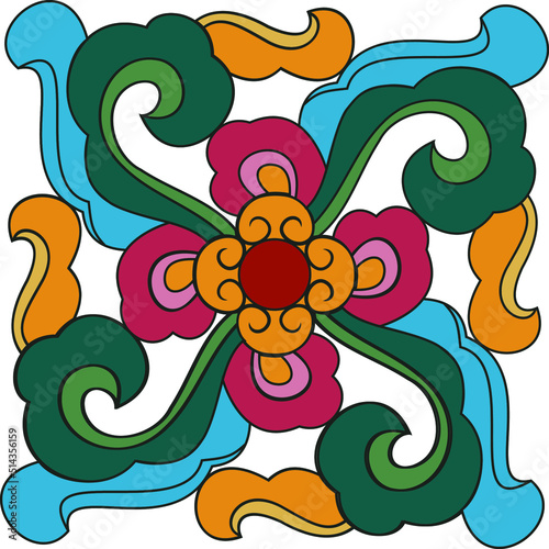 Traditional floral ornate vector illustration