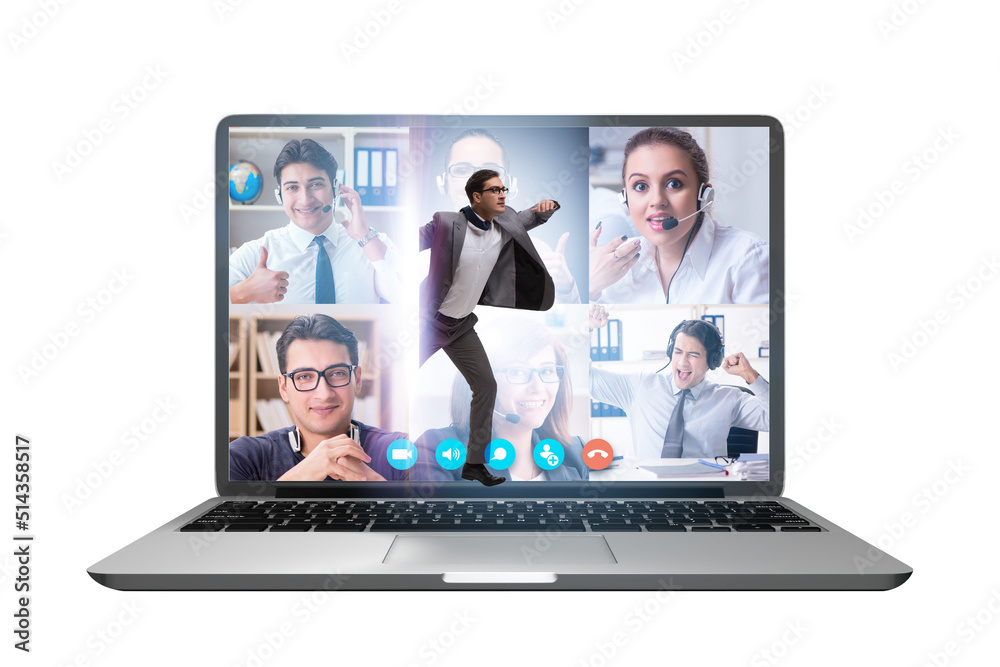 Videoconferencing concept with people in online call Videoconferencing concept with people in online call
