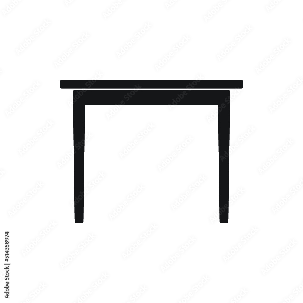 Isolated Dining Table Icon Symbol On Clean Background. Desk Element In Trendy Style Isolated Dining Table Icon Symbol On Clean Background. Desk Element In Trendy Style
