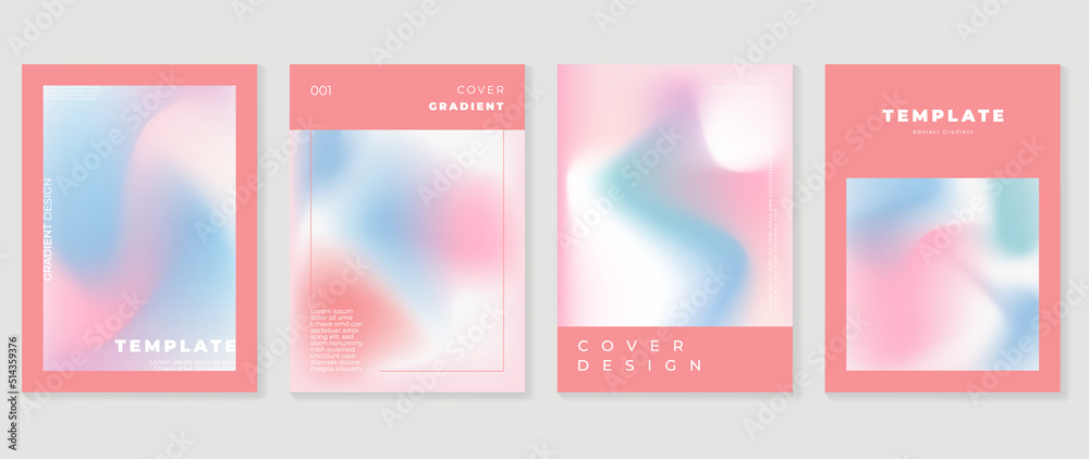 Abstract fluid gradient background vector. Minimalist style cover template with shapes, colorful and liquid color. Modern wallpaper design perfect for social media, idol poster, photo frame. 