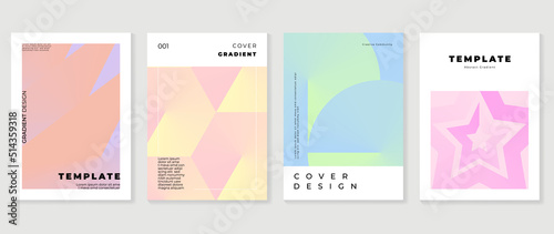 Abstract fluid gradient background vector. Minimalist style cover template with shapes, colorful and liquid color. Modern wallpaper design perfect for social media, idol poster, photo frame. 