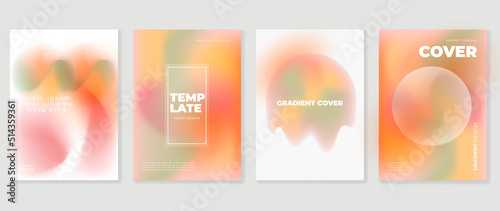 Abstract fluid gradient background vector. Minimalist style cover template with shapes, colorful and liquid color. Modern wallpaper design perfect for social media, idol poster, photo frame. 