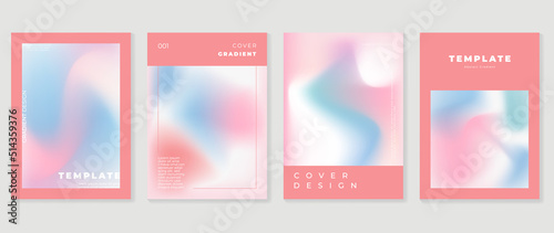 Abstract fluid gradient background vector. Minimalist style cover template with shapes, colorful and liquid color. Modern wallpaper design perfect for social media, idol poster, photo frame. 