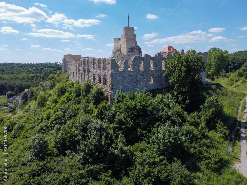 Castle ruins in Rabsztyn, Poland.