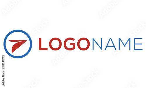 Red and Blue Abstract Paper Plane Logo Design