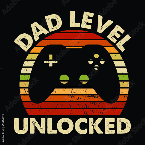 Dad Level Unlocked Vintage SVG Shirt, Gamer Dad shirt, Dad Gamer SVG, Gamer Svg, Gamer Shirt,  Dad svg shirt print templete