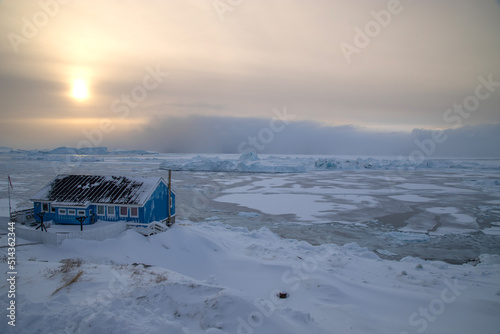 Sunset on the beach in Greenland