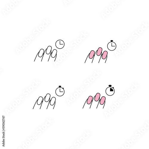 Nail care icon in line style. lacquer up, manicure for varnish. Nail polish remover. fingernail painting. Nail polishing salon. Editable stroke Vector illustration design on white background. EPS 10