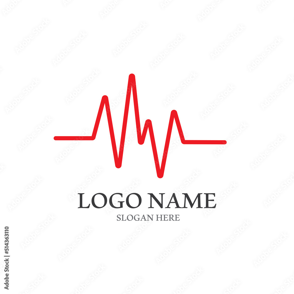 Heart beat logo or pulse line logo for medical medicine with modern vector illustration concept.