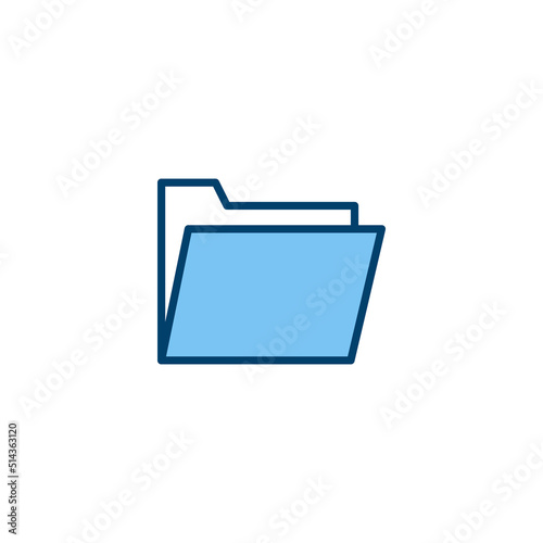 Folder line icon. line style sign for mobile concept and web design. Outline vector icon. Symbol, logo illustration. Vector graphic