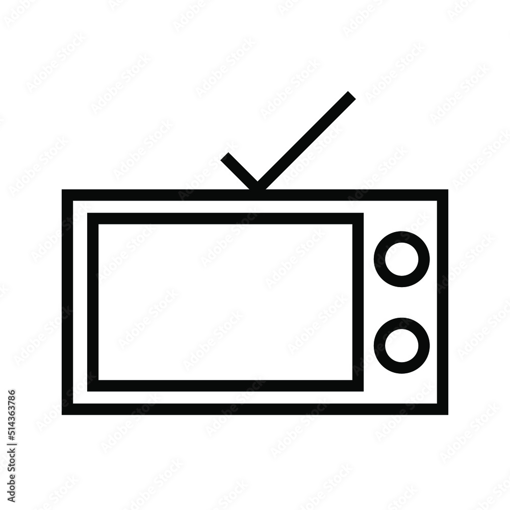 TV line icon. Vector symbol in trendy flat style on white background. Web sing for design.. TV line icon. Vector symbol in trendy flat style on white background. Web sing for design..