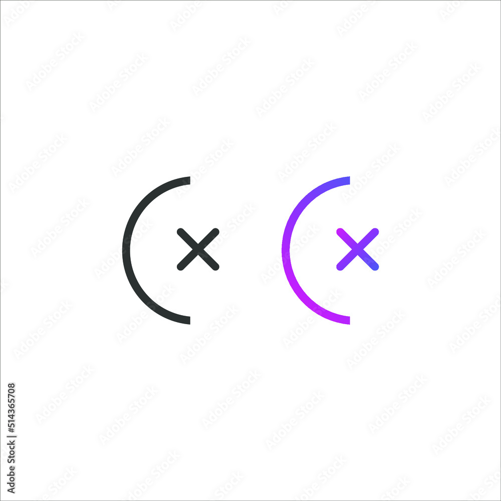 Cross sign icon, in solid and gradient color Cross sign icon, in solid and gradient color
