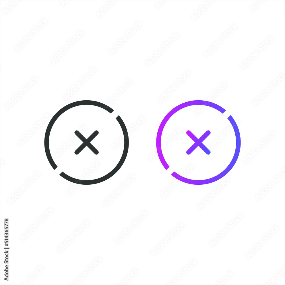 Cross sign icon, in solid and gradient color Cross sign icon, in solid and gradient color