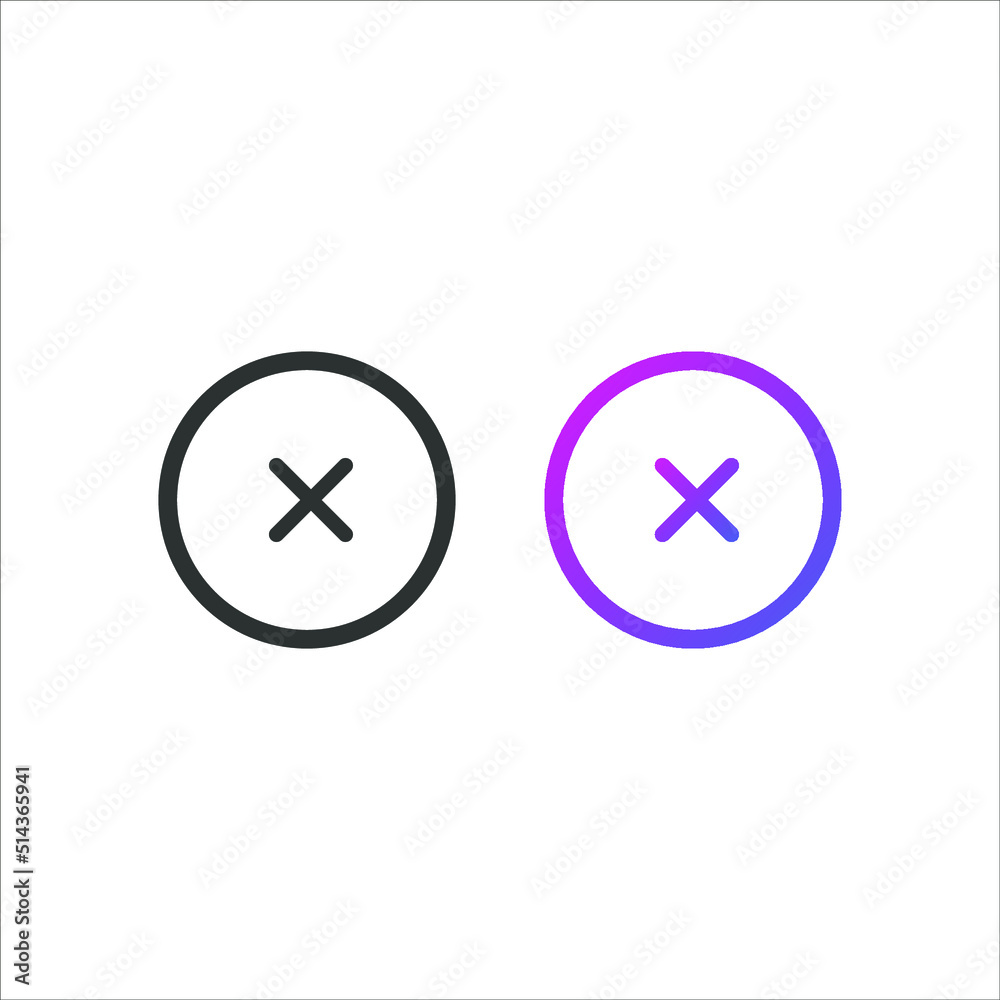 Cross sign icon, in solid and gradient color Cross sign icon, in solid and gradient color