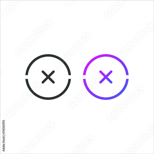 Cross sign icon, in solid and gradient color