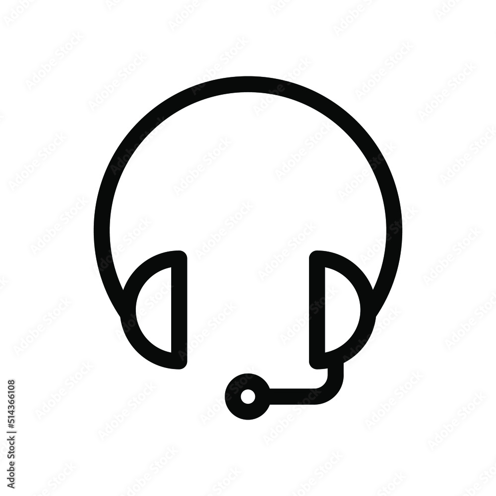 Headset icon vector illustration logo template for many purpose. Isolated on white background.