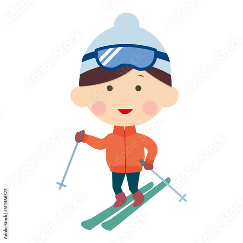 スキーを楽しむ人